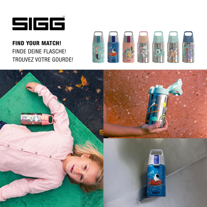 SIGG - Kids Water Bottle - Shield ONE Jungle - Leakproof - Lightweight - BPA Free - Stainless Steel - Green With Leopard - 17 Oz - Image 5